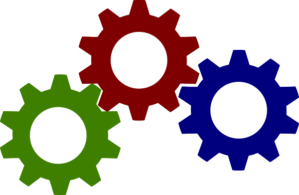 Robot Gears Clipart - Three Gear (600x391), Png Download