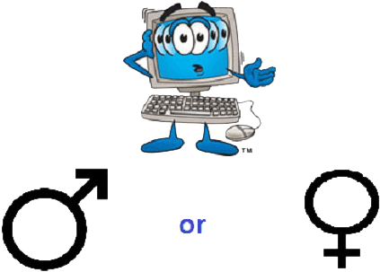 Check Your Computer Male Or Female (500x333), Png Download