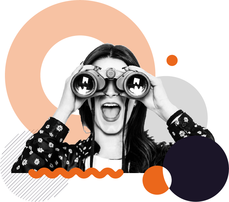 Job Opportunity - Looking Through Binoculars (791x698), Png Download