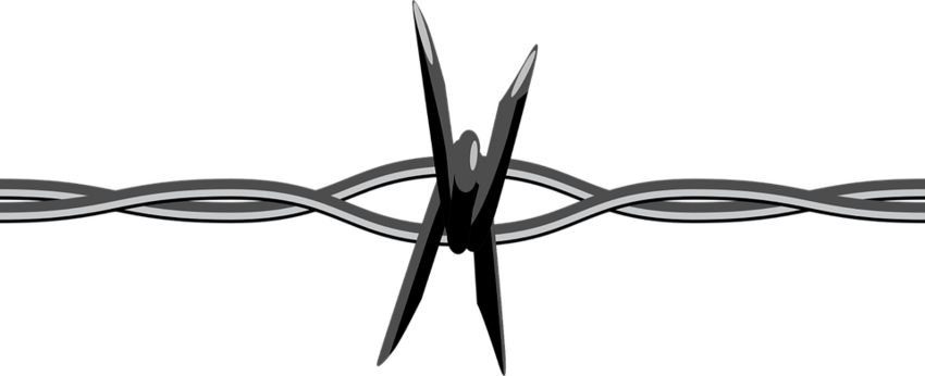 Wire Fences - Barbed Wire (850x346), Png Download