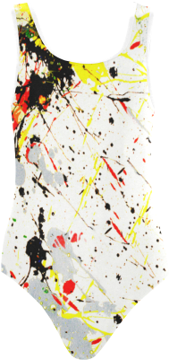 Yellow & Black Paint Splatter Vest One Piece Swimsuit - Paint Splatter Pillow Sham By Gravityx9 (500x500), Png Download