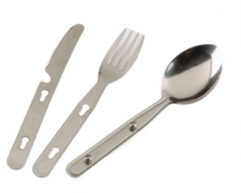 Set 3 Cubiertos Camping Inox 17,5cm 720200 Ibili - Cubiertos Camping Ibili (348x348), Png Download