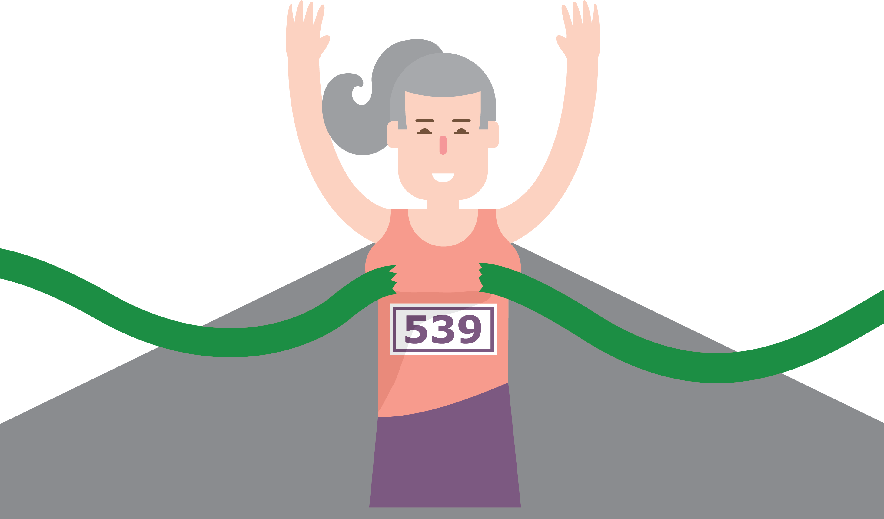 “70-74 Female, First Place In The 5k Goes To Carrie - Illustration (2917x2042), Png Download