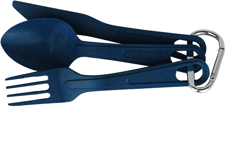 Click - Ecosoulife Biodegradable Bamboo Cutlery Set In Navy (800x800), Png Download