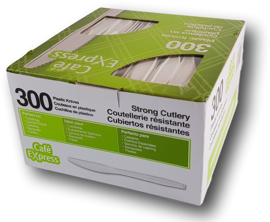 Cafe Express Heavyweight Plastic Knives - Carton (1000x785), Png Download