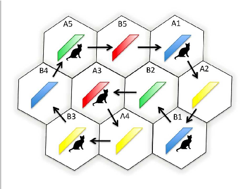 Schematic Diagram Showing The Dance Floor Hexagons, - Diagram (493x369), Png Download