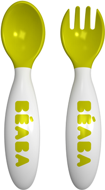 Cubiertos Etapa - Beaba 2-piece 2nd Stage Soft Cutlery Set With Case (489x387), Png Download