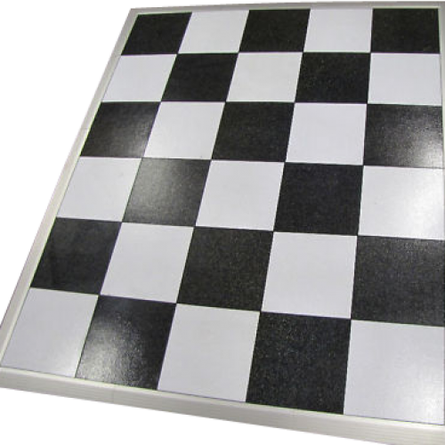 Dance Floor Black & White Chequer Pattern - Cherry Wood Chess Board (500x500), Png Download