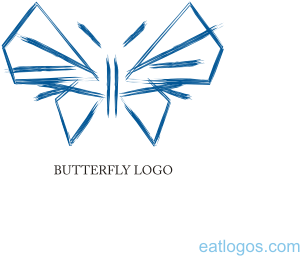 Line Type Butterfly Logo Design Download - Logo (400x356), Png Download
