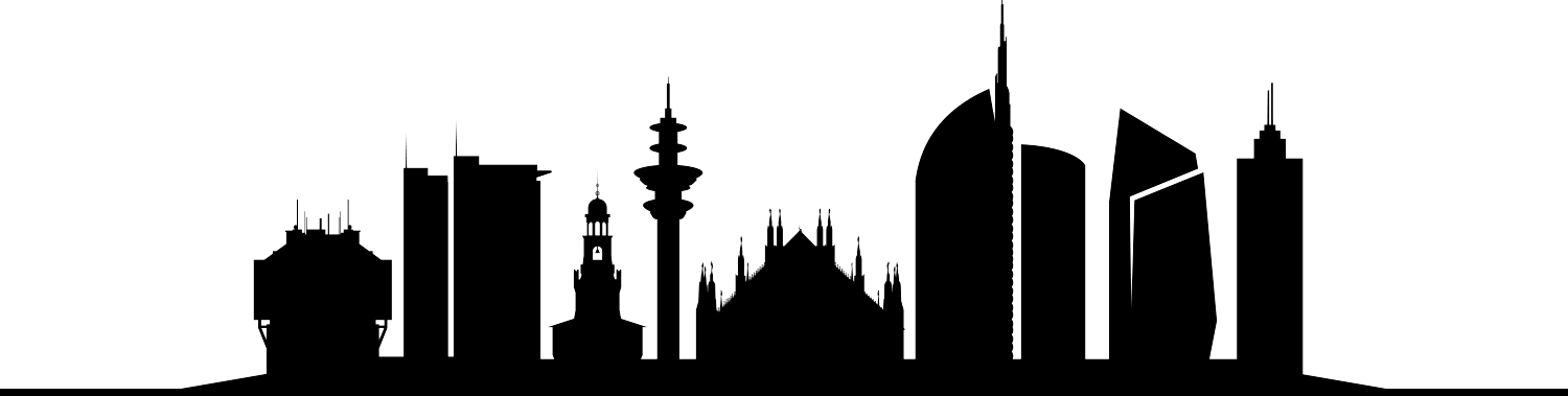 London Paris New York Milan - Skyline Milano Tattoo (1500x379), Png Download