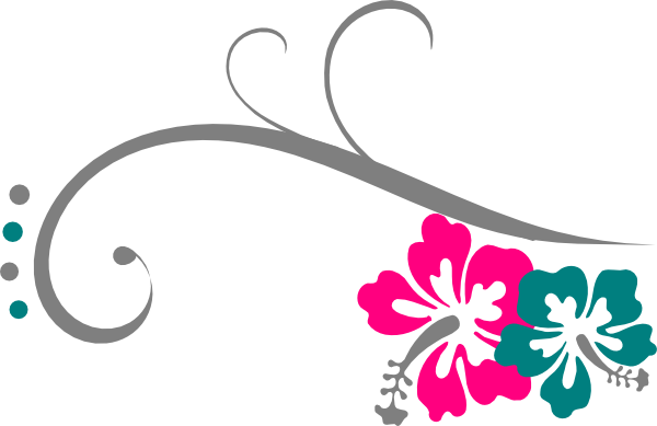 Hibiscus Clipart Swirl - Hibiscus Clip Art (600x389), Png Download