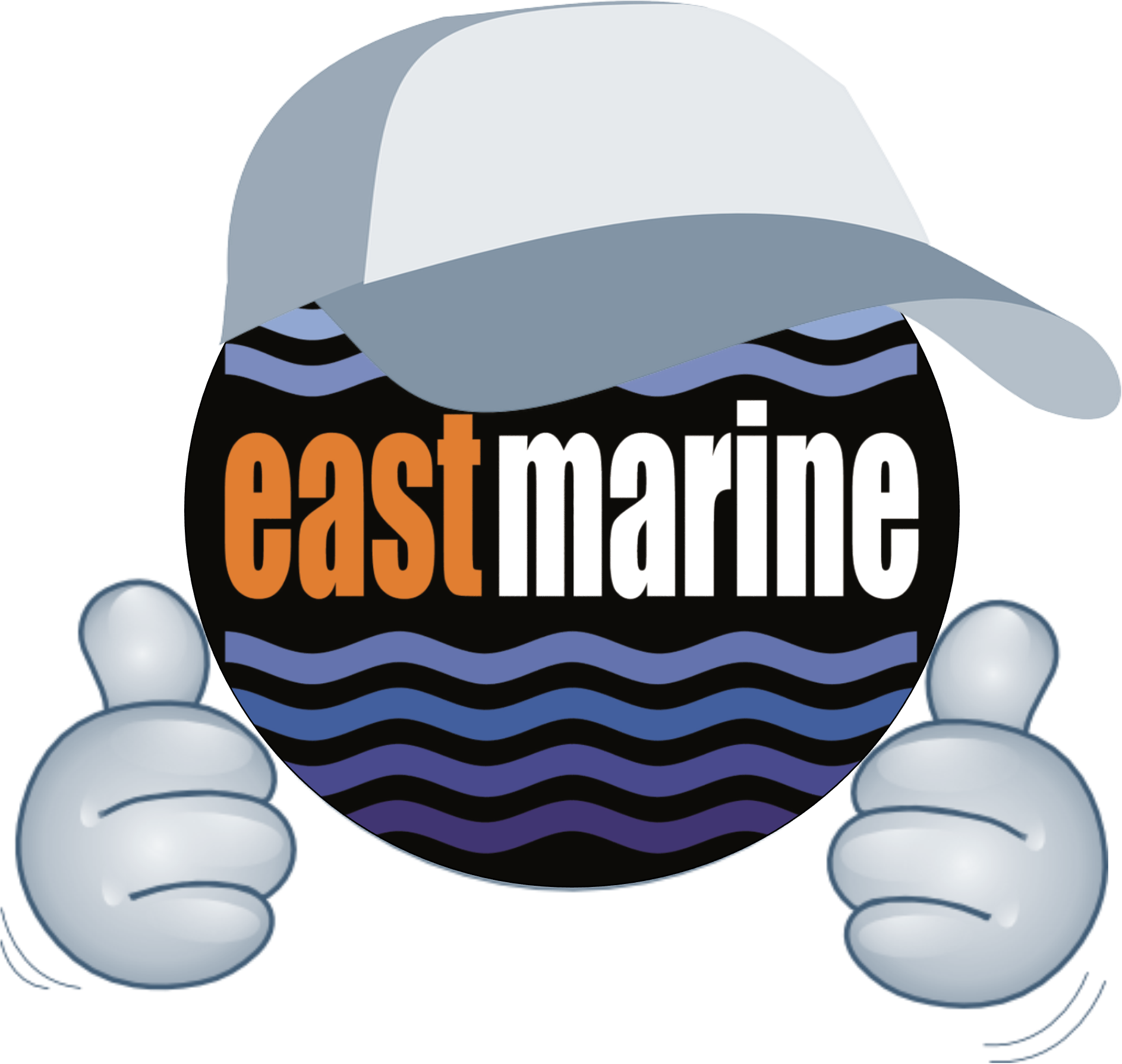 East Marine Double Thumbs Up - Smiley (1888x1791), Png Download