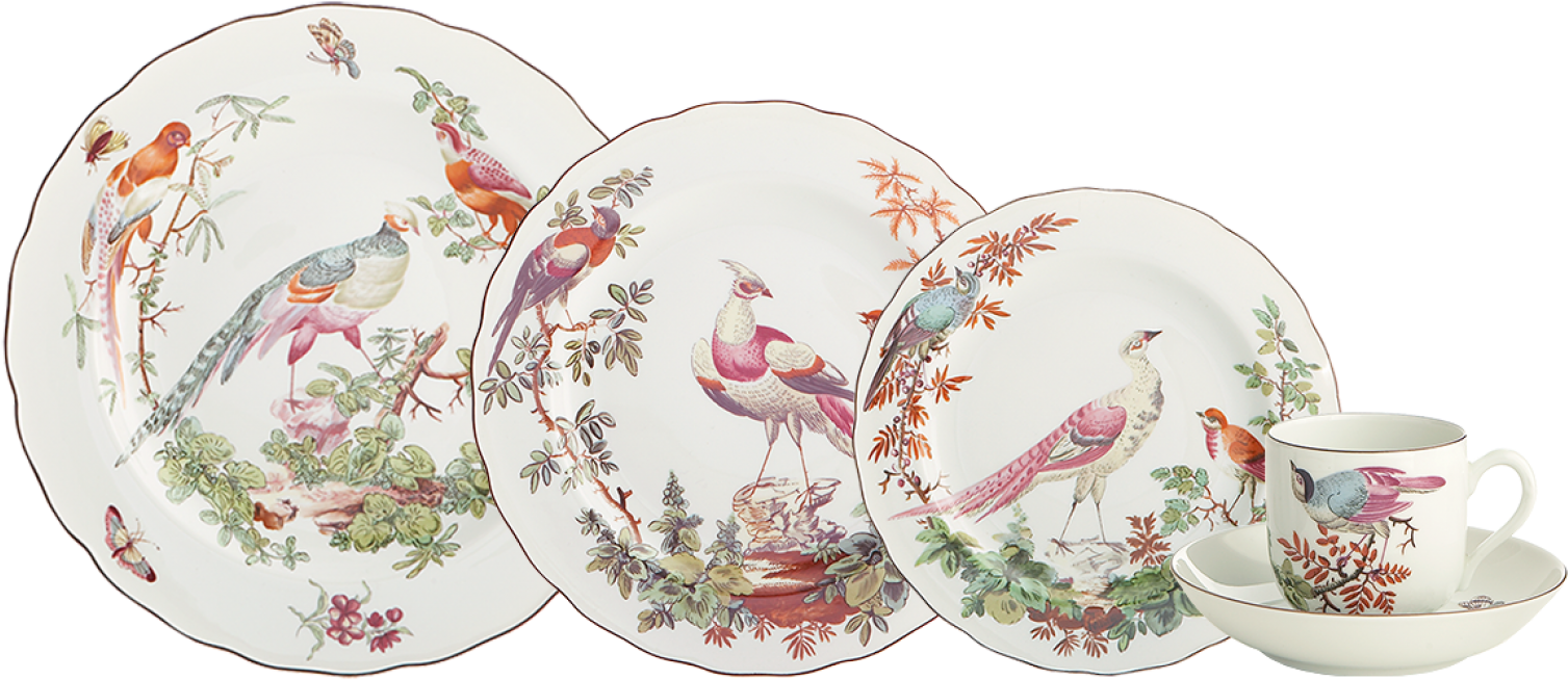 Chelsea Bird 5 Pc Place Setting - Mottahedeh Dinnerware Mottahedeh Chelsea Bird Dinner (1507x1000), Png Download