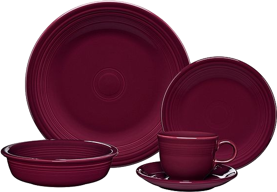 Claret 5 Piece Place Setting - Homxb 5 Piece Fiesta Place Setting, Claret (606x505), Png Download