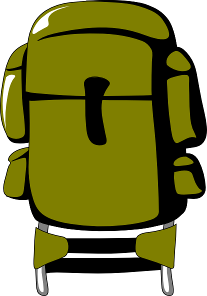 How To Set Use Army Green Backpack Clipart - Army Backpack Vector Png (414x592), Png Download