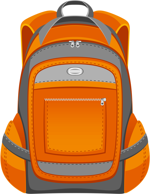 orange school backpack
