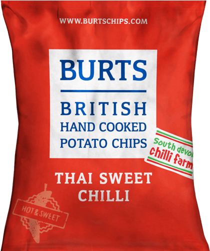 Burts Potato Chips Thai Sweet Chilli 150g - Burts Potato Chips Sea Salt (439x501), Png Download