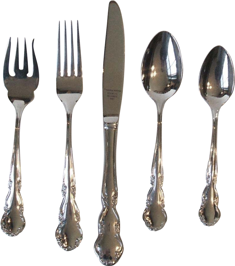 Reed And Barton Dickenson Five Piece Place Setting - Knife (910x910), Png Download