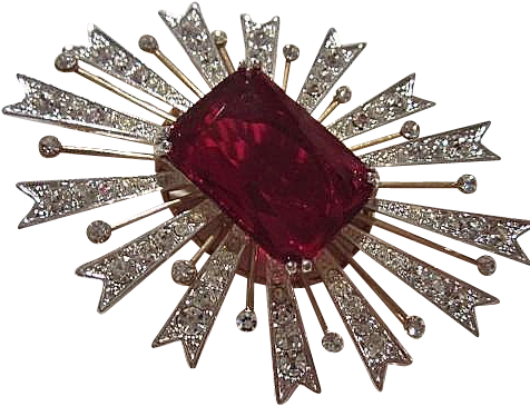 Stunning Signed Kjl Kenneth J Lane Red Emerald Swarovski - Kenneth Jay Lane (475x475), Png Download