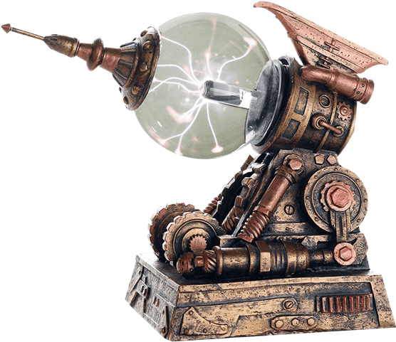 Steampunk Ray Gun Plasma Ball - Steampunk Plasma Wave Disrupter Blaster Gun Sculptural (555x555), Png Download