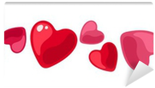 Horizontal Seamless Background With Hearts - Horizontal Hearts (400x400), Png Download