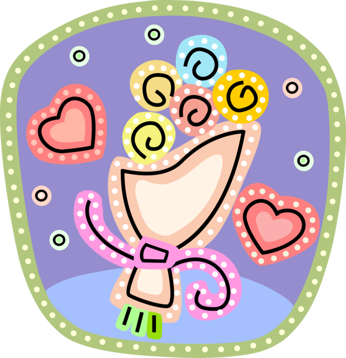 Vector Illustration Of Wedding Day Bridal Flower Bouquet - State Flower (677x700), Png Download