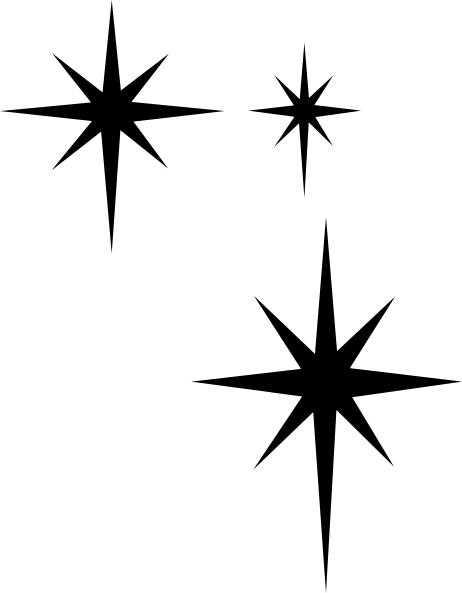 Sparkle Clipart Black And White (462x593), Png Download
