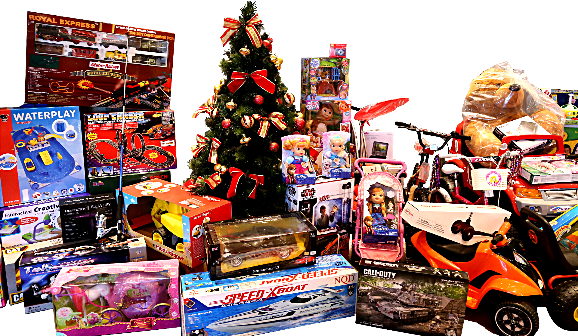 Kids Toys Raffle - Christmas Tree (1920x1280), Png Download