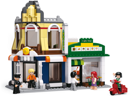 M38-b0575 - Sluban Construction M38-b0575 Cafe And Hotel Building (500x343), Png Download