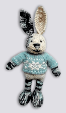 Handmade Knitted Hare Bunny Cotton Eco Friendly Stuffed - Stuffed Toy (570x374), Png Download