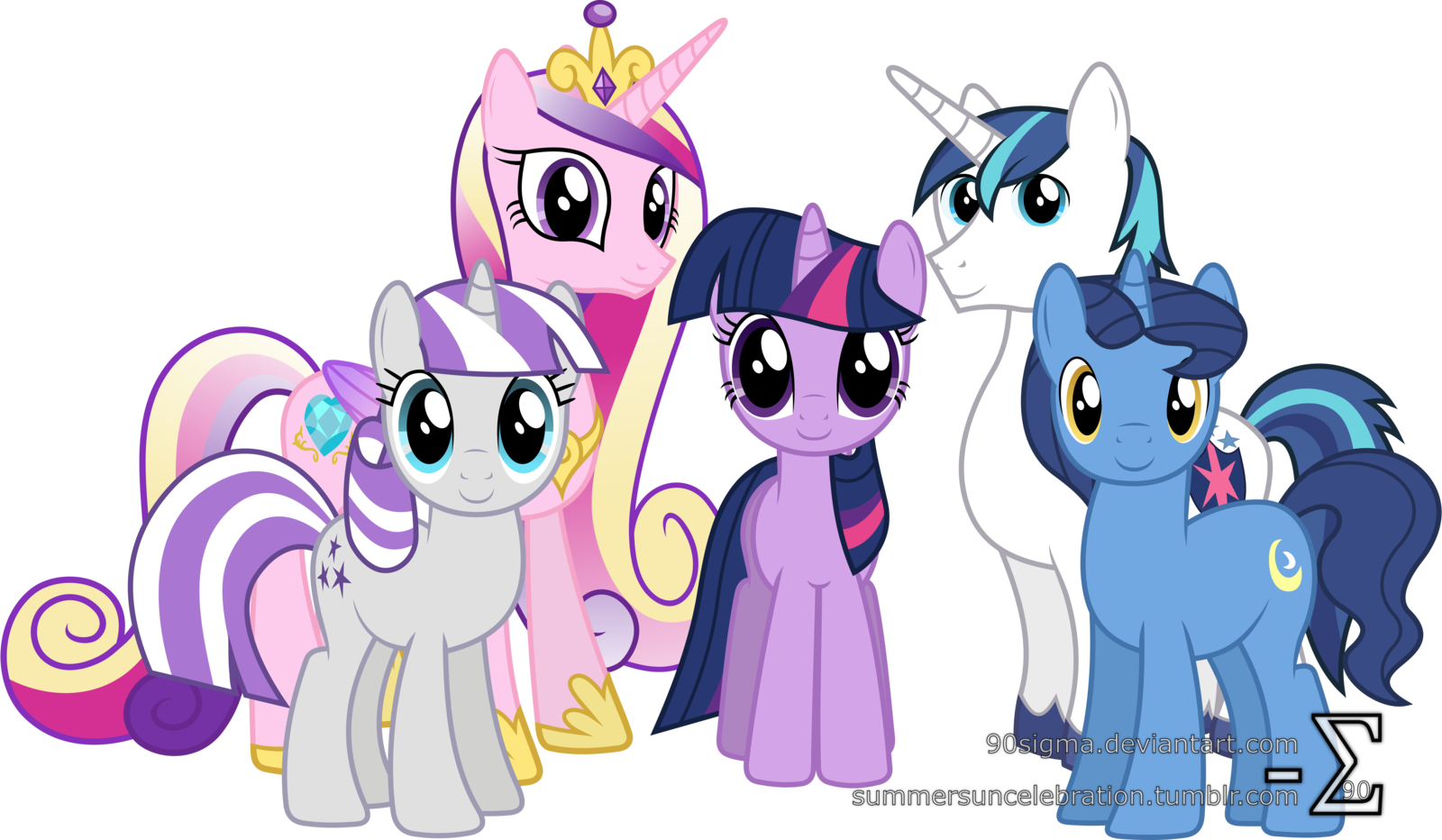 90sigma, Night Light, Princess Cadance, Safe, Shining - My Little Pony Twilight Sparkle Family (1600x932), Png Download