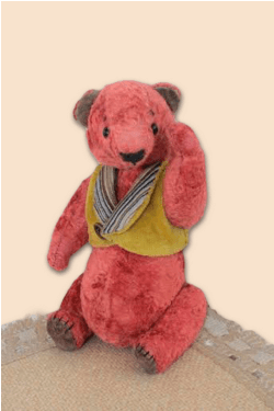 Handmade Stuffed Animals Sewn Vintage Plush Teddy Bear - Child (570x374), Png Download