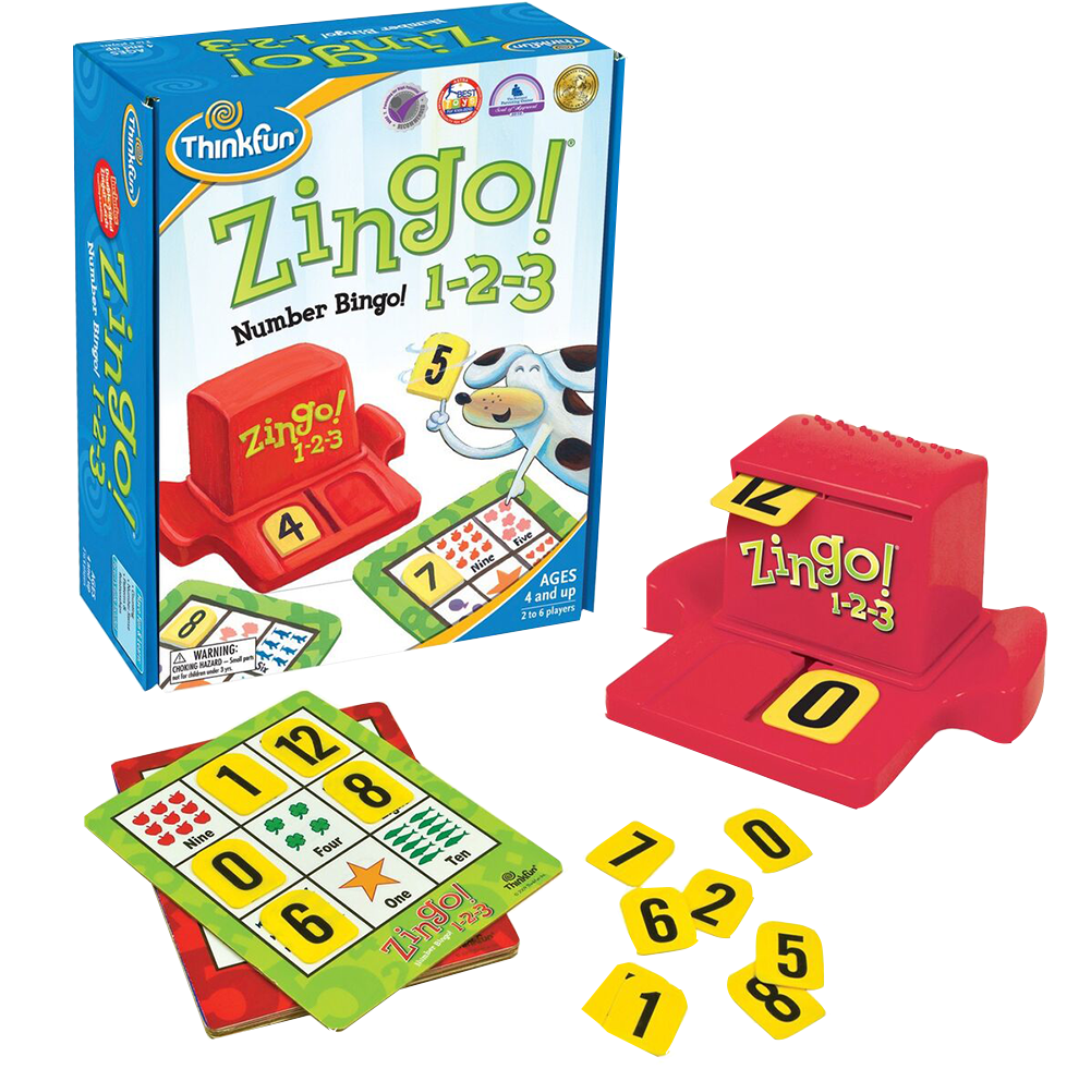 Zingo 1 2 - Think Fun Zingo 1-2-3 Number Bingo (1000x1000), Png Download