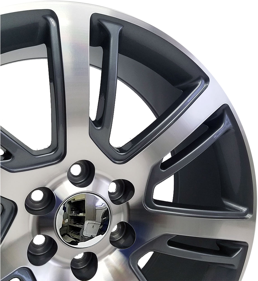 Cadillac Escalade Style, Gunmetal With Machined Face - Hubcap (936x936), Png Download