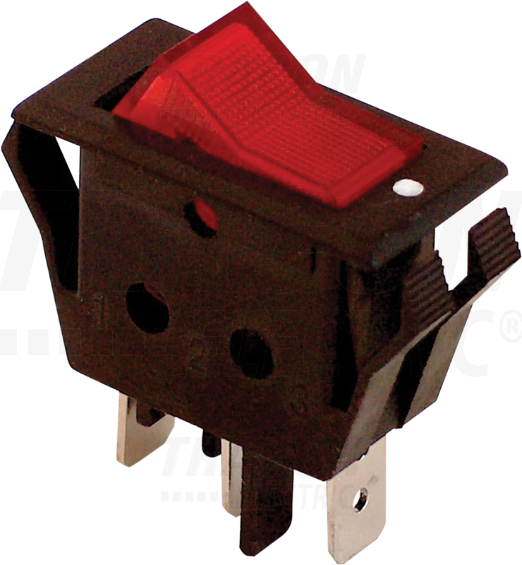 Device Switch, On-off, With Light, Red, 16 A, 250v - Red (740x800), Png Download