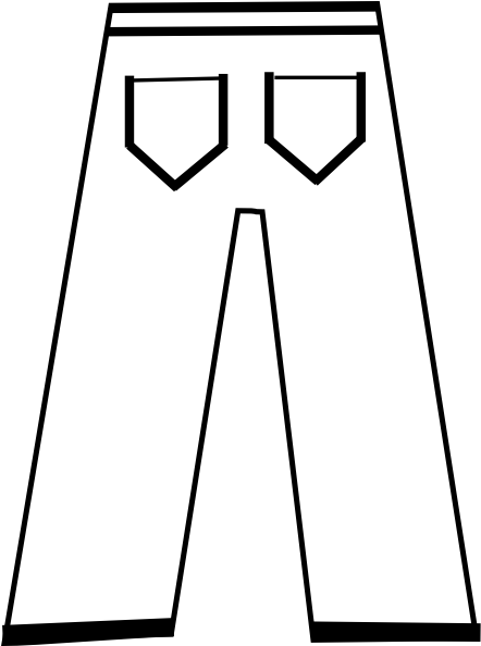 Trousers - Black And White Pants Cartoon (456x593), Png Download