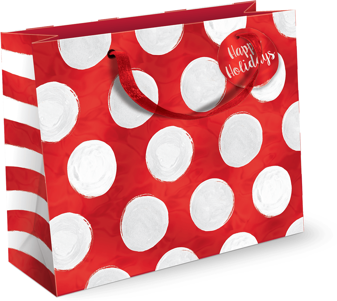 Download Red Bold Dot Large Gift Bag Dazzling Dots Large Bag With