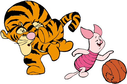 Basketball Clip Art - Winnie The Pooh Tigger Piglet Clipart (500x337), Png Download
