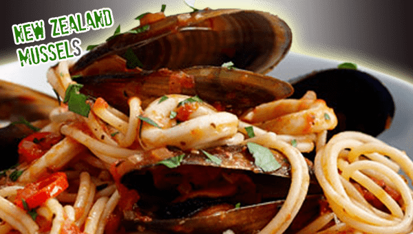 Spaghetti Mussels - Pasta (600x340), Png Download
