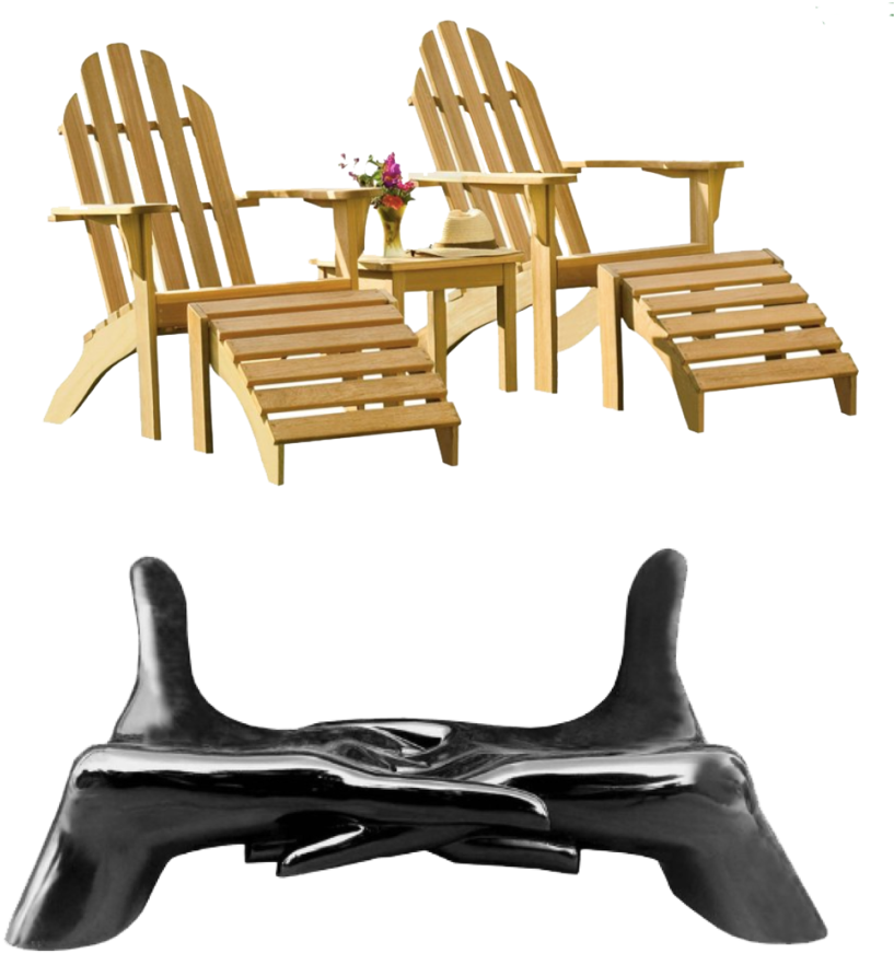 Double - Adirondack, 5-piece Chat Set, Natural Shorea, Outdoor (1000x1000), Png Download