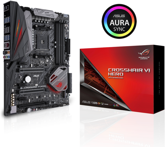 Asus Rog Crosshair - Asus Rog Crosshair Vi Hero - Motherboard - Atx - Socket (600x600), Png Download