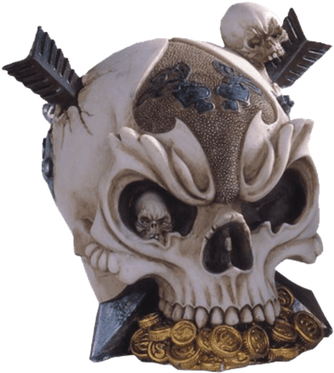 Pierced Treasure Skull - Stealstreet Ss-g-44016 Skull Head Pierced Statue (555x555), Png Download