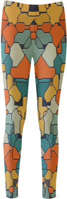Textured Retro Shapes Cassandra Women's Leggings - Leggings (500x500), Png Download