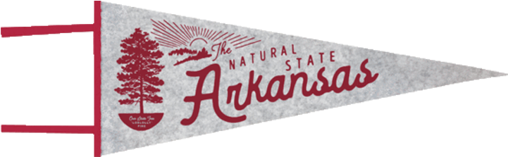 Arkansas Tree Pennant - Calligraphy (750x674), Png Download