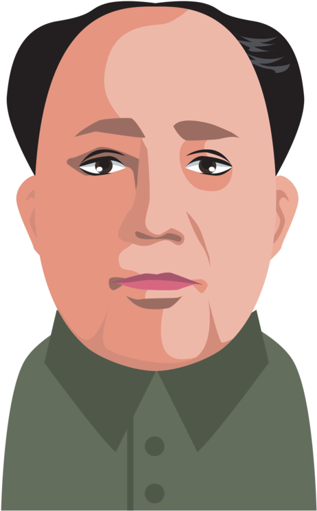 Mao Zedong Moustache Hand Cartoon Chin - Mao Zedong Clipart (469x750), Png Download
