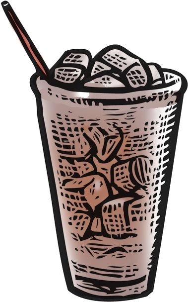 Hot Enough For A Nice Iced Coffee - Iced Coffee Illustration Png (410x639), Png Download