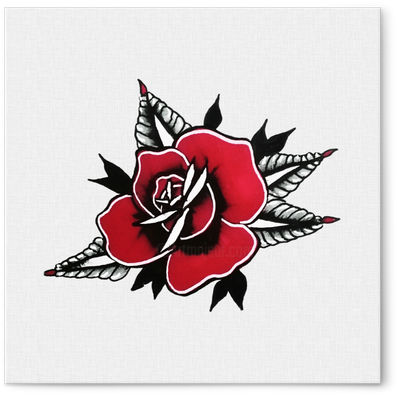 3098047 Tableau Carre 30x30cm Tattoo Flash Old School - Tattoo Foret Old School (535x535), Png Download