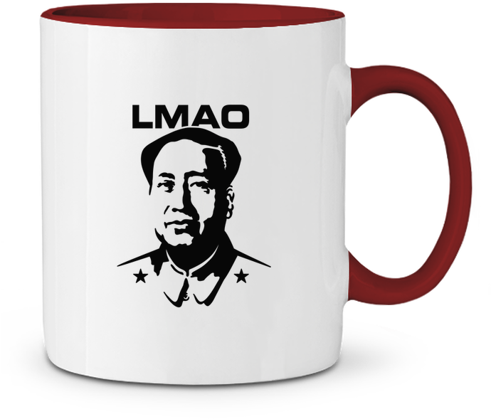 Two-tone Ceramic Mug Lmao Mao Zedong Laundryfactory - Lmao Zedong Art (690x850), Png Download