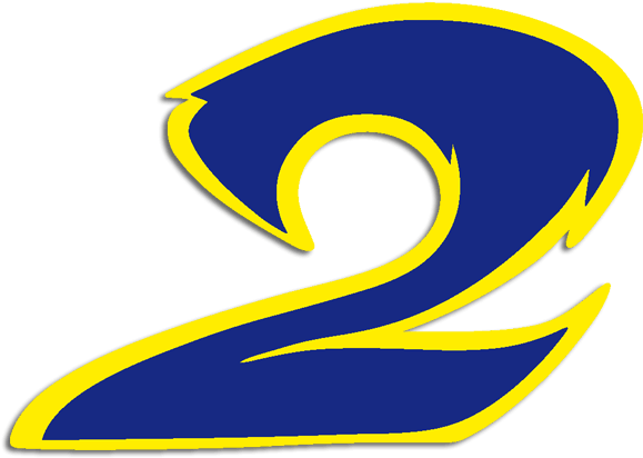 Car & Motorbike Stickers - Numero 2 Azul (600x434), Png Download