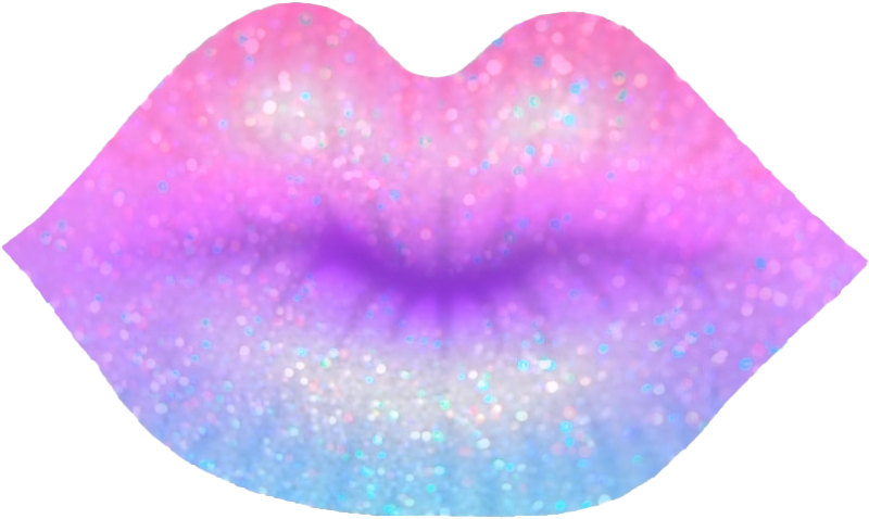Transparent Glitter Lips~ - Transparent Glitter Lips (500x362), Png Download